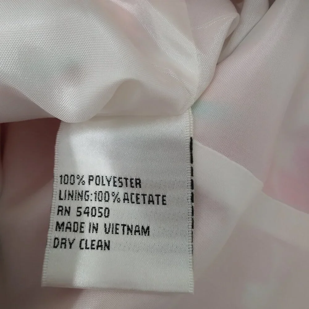 Le Suit | Multicolor Floral 3 Button Blazer Jacket Pink Coral Turquoise  | Sz 16 - Picture 10 of 10